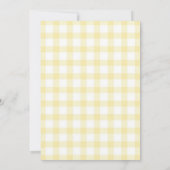 Een Gekke Goose Yellow Gingham 1e verjaardag Bedankkaart (Achterkant)