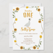 Een Gekke Goose Yellow Wildflower Verjaardag Kaart (Voorkant)