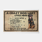 Een gekke hondendame woont hier, Hondenliefhebber  Deurmat (Voorkant)