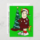 'Een gekke kat dame kerst' Feestdagenkaart (Voorkant / Achterkant)