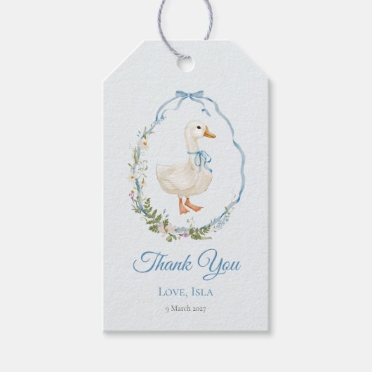 Een Gekke Kleine Gans Verjaardag Dank u Cadeaulabel (Voorkant)