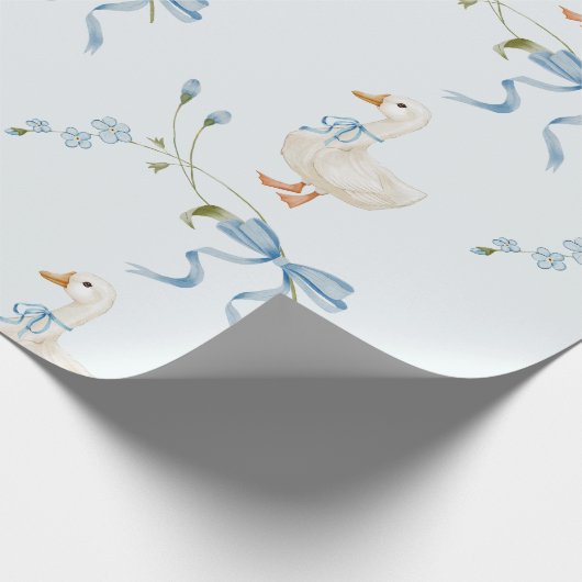 Een Gekke kleine Goose Verjaardag Waterverf Cadeaupapier (Hoek)