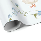 Een Gekke kleine Goose Verjaardag Waterverf Cadeaupapier (Rol Hoek)