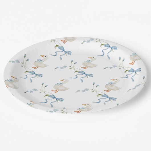 Een Gekke kleine Goose Verjaardag Waterverf Papieren Bordje (Gekanteld)