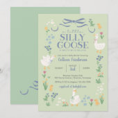 Een Gekke Little Goose Baby shower uitnodiging (Voorkant / Achterkant)