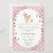 Een Gekke Little Goose Pink Gingham Girl Baby show Kaart (Voorkant)