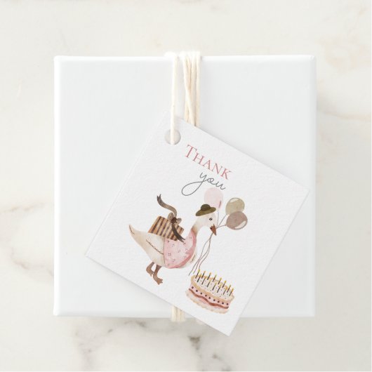 Een Gekke Verjaardag Gans Dank u Bedankjes Labels (In situ)