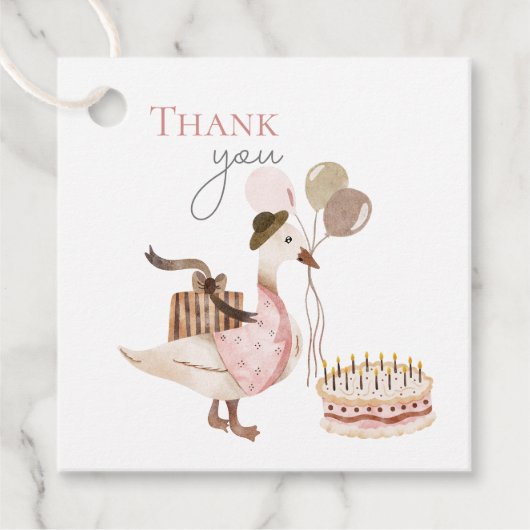 Een Gekke  Verjaardag Gans Dank u Bedankjes Labels (Voorkant)