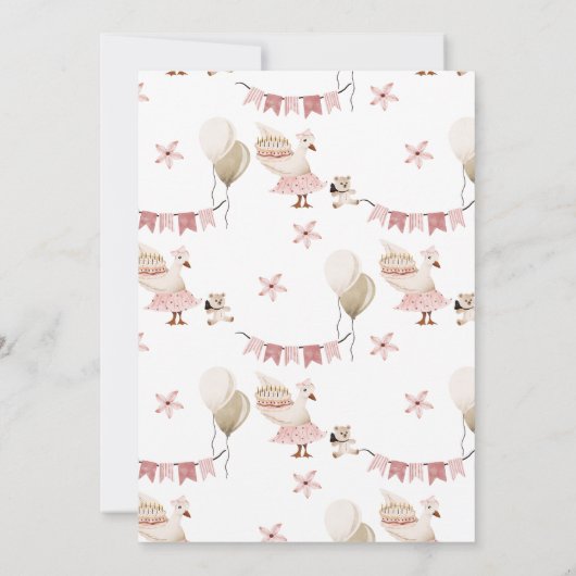 Een Gekke  Verjaardag Gans Waterverf Kaart (Achterkant)