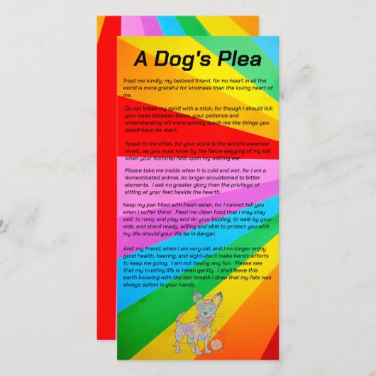 Een gekleurd potlood IT8-kleurenkaart van een hond Bedankkaart (Voorkant / Achterkant)