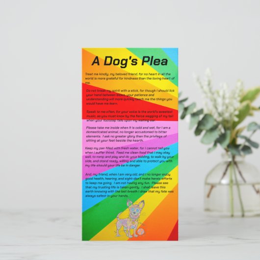 Een gekleurd potlood IT8-kleurenkaart van een hond Bedankkaart (Staand voorkant)