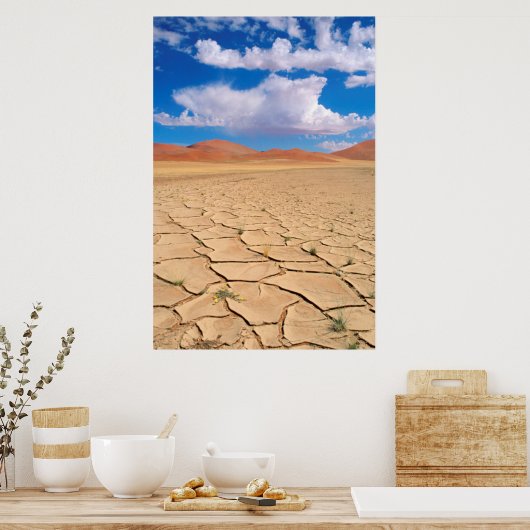 Een gekraakte woestijnvlakte poster (Keuken)