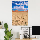 Een gekraakte woestijnvlakte poster (Thuiskantoor)