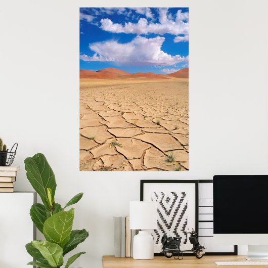 Een gekraakte woestijnvlakte poster (Thuiskantoor)