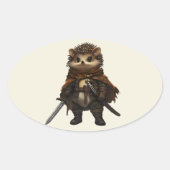 Een gekwetste krijger ovale sticker (Voorkant)