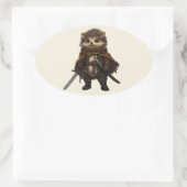 Een gekwetste krijger ovale sticker (Tas)