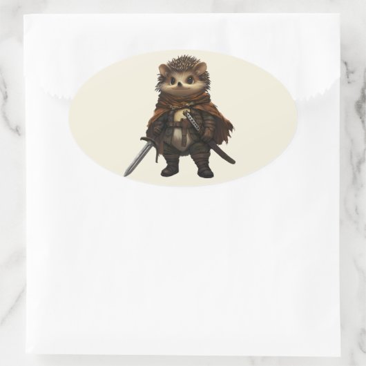 Een gekwetste krijger ovale sticker (Tas)