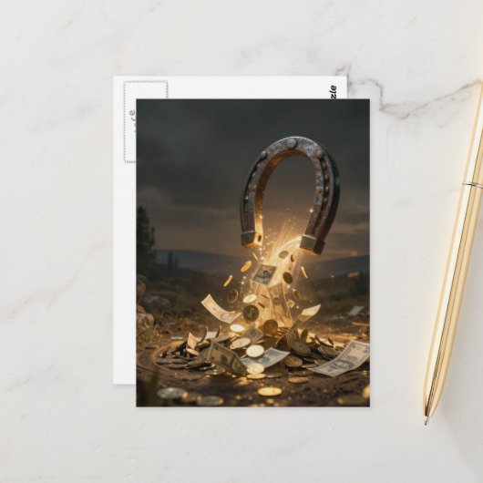 Een Geldmagneet AI Kunst Briefkaart (Voorkant / Achterkant in situ)