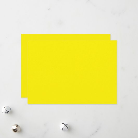 Een gele achtergrond met een zwarte rand feestdagenkaart (Voorkant / Achterkant in situ)