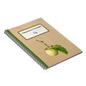 Een gele appel met bladeren gepersonaliseerde comp notitieboek (Rechterzijde)