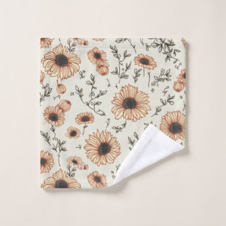 Een gele bloemenhanddoek washandje