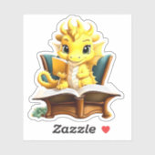 Een gele drakenlezing sticker (Vel)