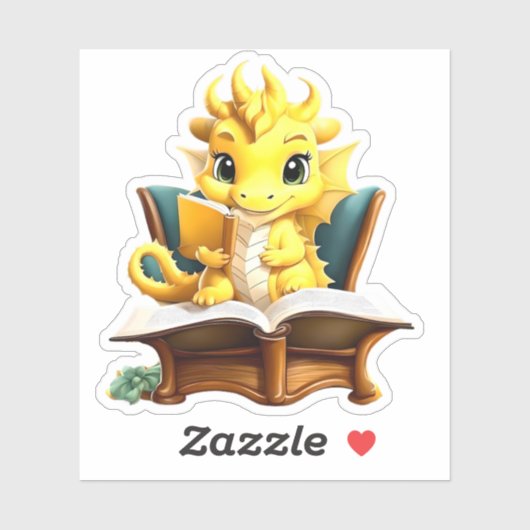 Een gele drakenlezing sticker (Vel)