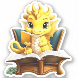 Een gele drakenlezing sticker