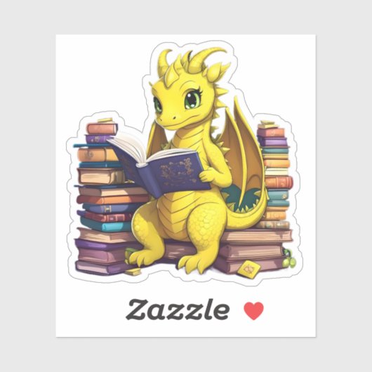 Een gele drakenlezing sticker (Vel)
