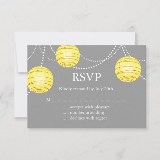 Een gele en grijze partijlijn RSVP (Voorkant)