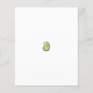 Een gele en groene paisley met bladeren en bloemen flyer