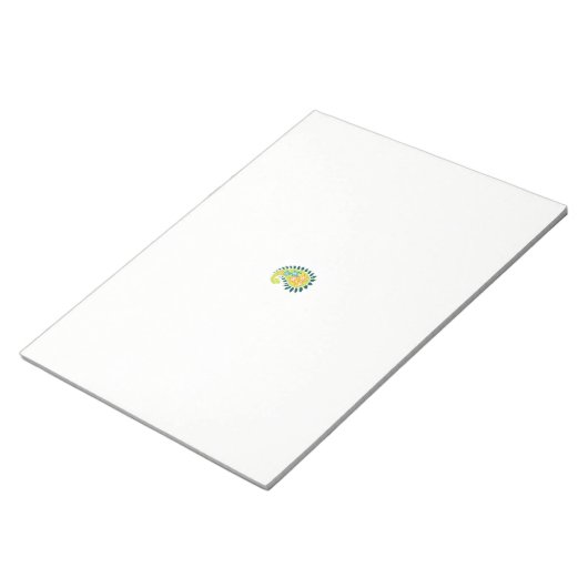 Een gele en groene paisley met bladeren en bloemen notitieblok (Schuin)