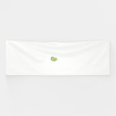 Een gele en groene paisley met bladeren en bloemen spandoek (Horizontaal)