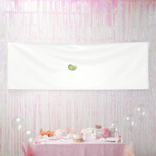 Een gele en groene paisley met bladeren en bloemen spandoek