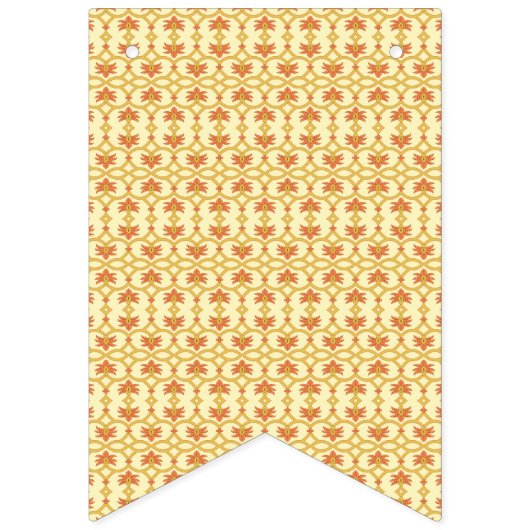 een gele en witte achtergrond met een ingewikkeld  vlaggetjes (Tweede vlag)