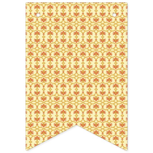 een gele en witte achtergrond met een ingewikkeld  vlaggetjes (Derde vlag)