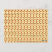 Een gele en witte achtergrond met een ingewikkelde briefkaart (Achterkant)