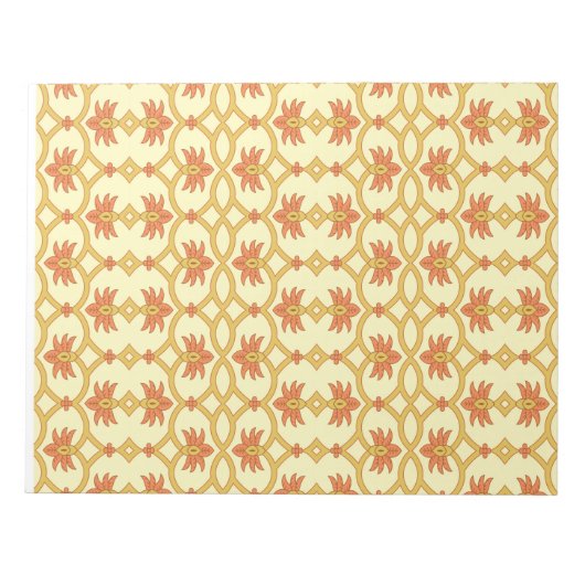 Een gele en witte achtergrond met een ingewikkelde notitieblok (Voorkant)