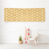 Een gele en witte achtergrond met een ingewikkelde spandoek (Insitu)