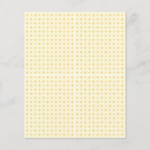 Een gele en witte achtergrond met kleine cirkels flyer