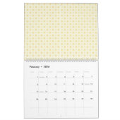 Een gele en witte achtergrond met kleine cirkels kalender (Feb 2026)
