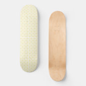 Een gele en witte achtergrond met kleine cirkels persoonlijk skateboard (Voorkant)