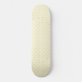 Een gele en witte achtergrond met kleine cirkels persoonlijk skateboard (Voorkant)
