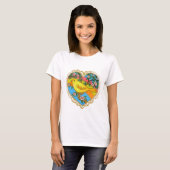 Een Gele Hart Vogel T-Shirt (Voorkant volledig)