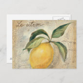 Een gele Lemon Fruit Briefkaart (Voorkant / Achterkant)