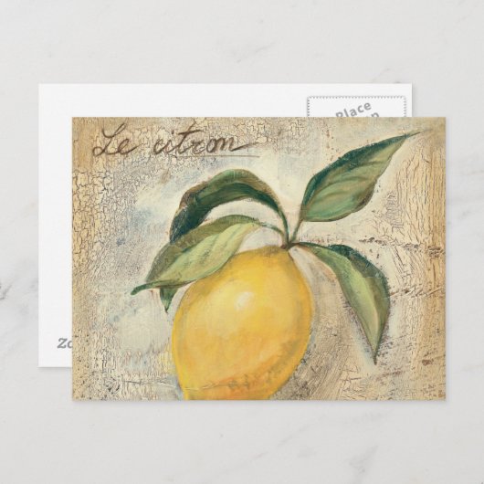 Een gele Lemon Fruit Briefkaart (Voorkant / Achterkant)