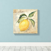Een gele Lemon Fruit Canvas Afdruk (Insitu (Houten vloer))
