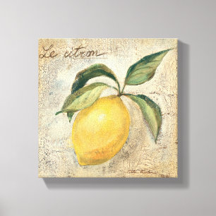 Een gele Lemon Fruit Canvas Afdruk