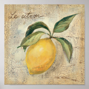 Een gele Lemon Fruit Poster