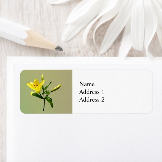 Eén gele Lily Etiket (Insitu)